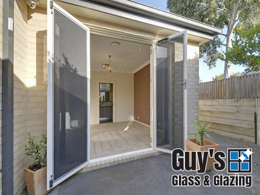 Double security doors fitted with stainless steel mesh giving clarity of vision with enhanced security
