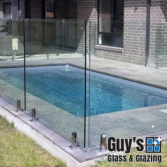 Close up of an example of glass balustrade being used for pool fencing in Traralgon 2018 - an excellent result