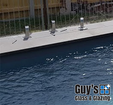 Close up of the footings for glass panels for glass pool fencing in Traralgon 2018