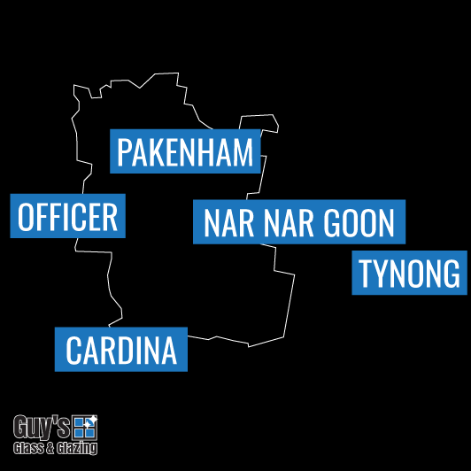 Coverage map for window replacements in Pakenham, Officer and Nar Nar Goon